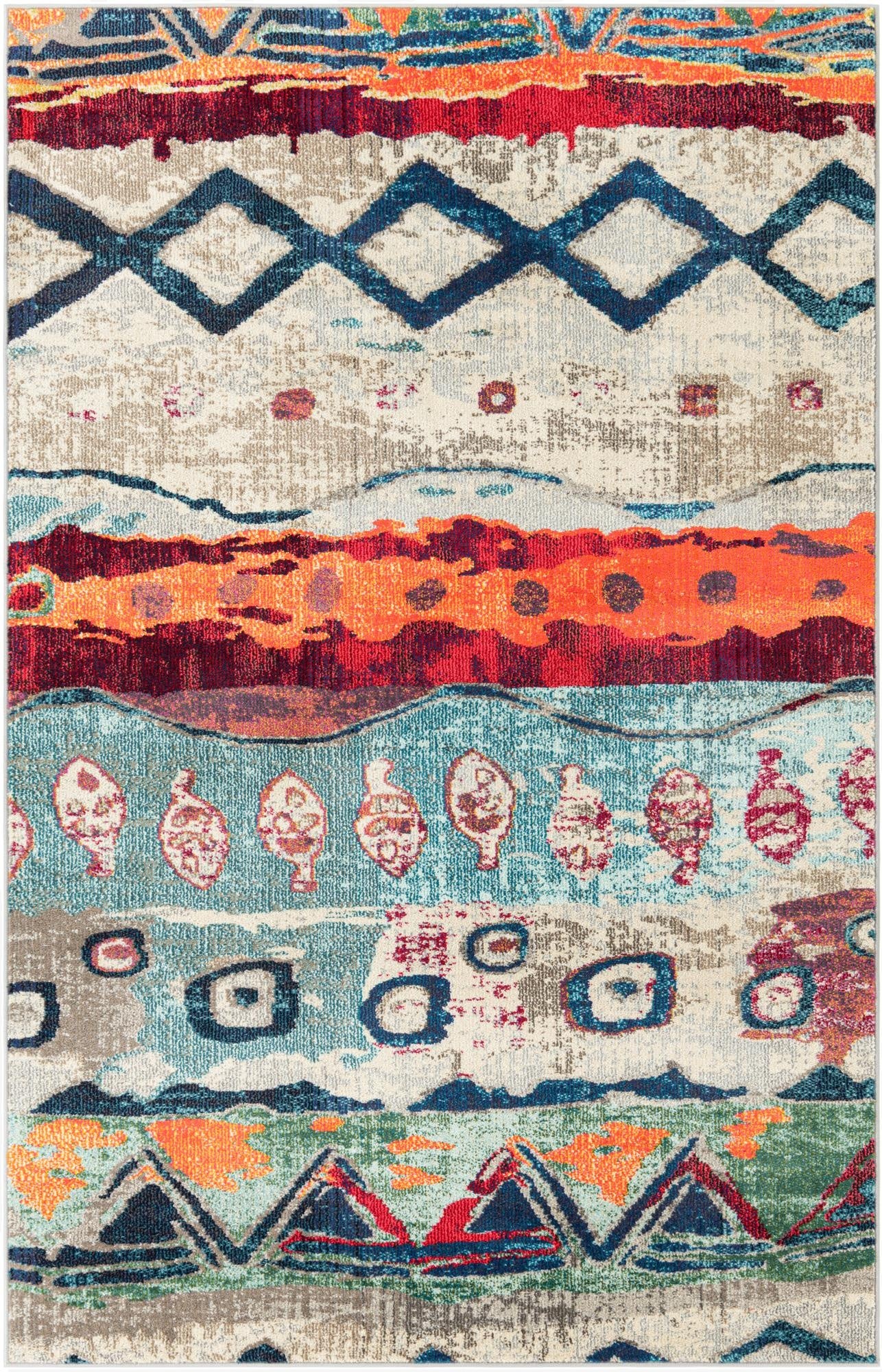 5' 3 x 8'  Washable Vivid Rug