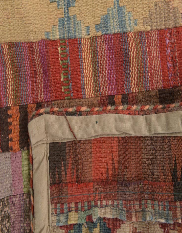 Detail image of 4' 2 x 6' 9  Hand Woven Wall Art Wool Rug