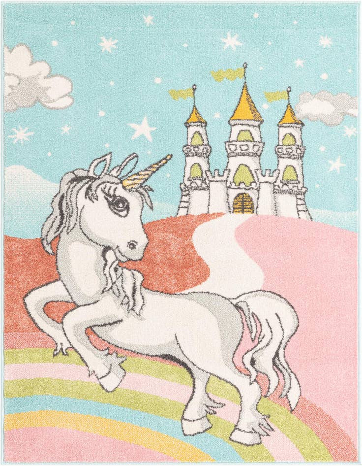 Detail image of 4' x 6' Unicorn Whimsy Kids Rug