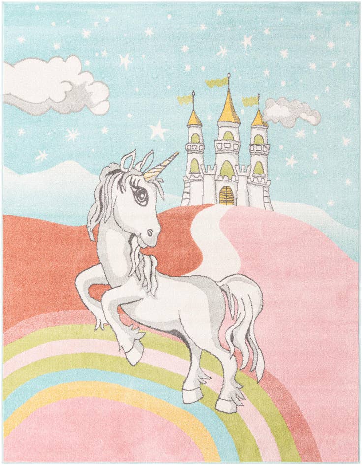 Detail image of 7' 10 x 10' Unicorn Whimsy Kids Rug