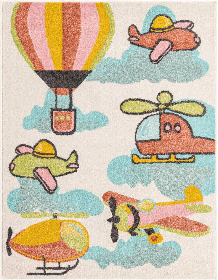 Detail image of 4' x 6' Airplanes Whimsy Kids Rug