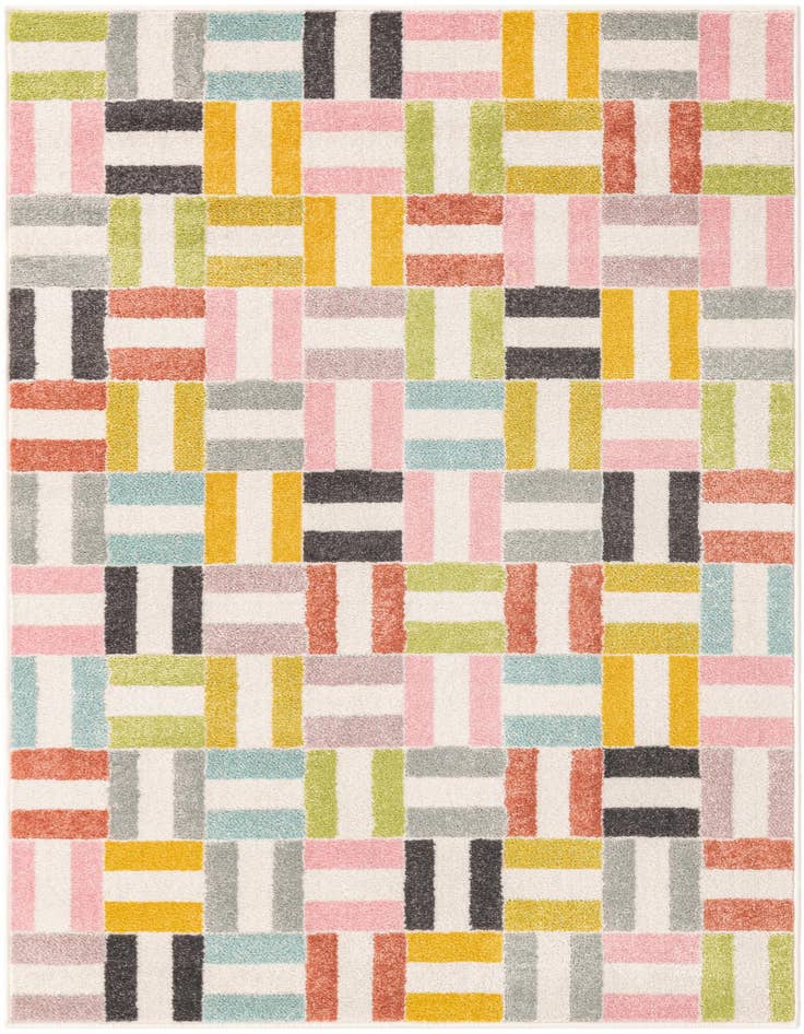 Detail image of 4' x 6' Checkered Whimsy Kids Rug