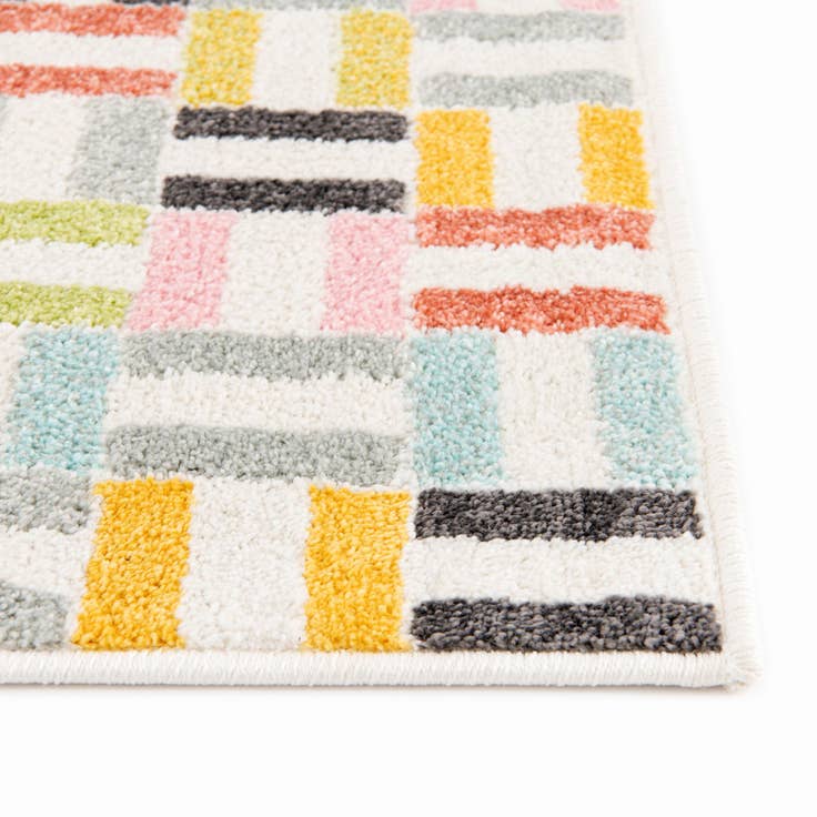 Detail image of 2' 2 x 3' Checkered Whimsy Kids Rug