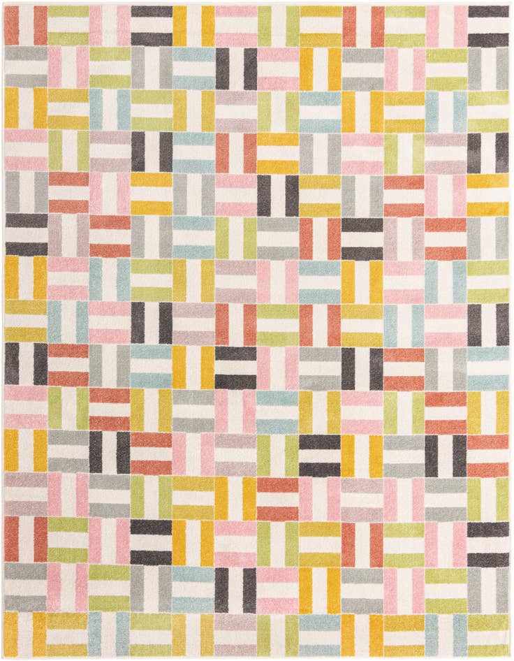 Detail image of 7' 10 x 10' Checkered Whimsy Kids Rug