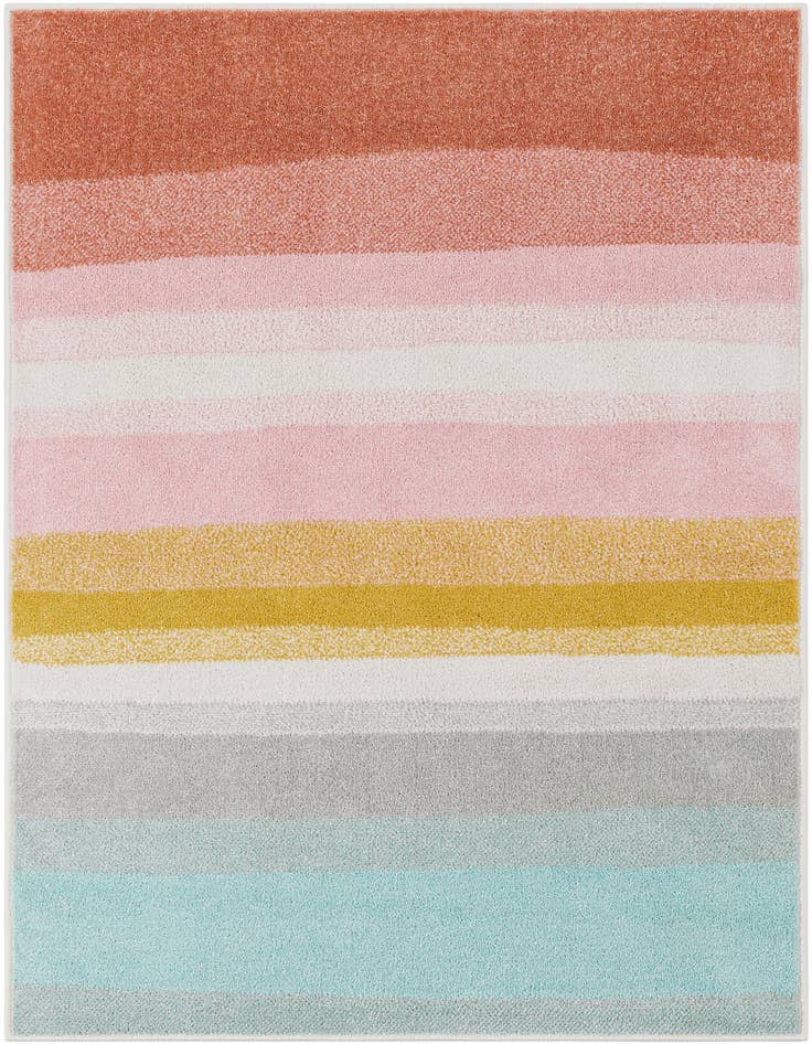 Detail image of 3' 3 x 5' 3 Rainbow Stripes Whimsy Kids Rug