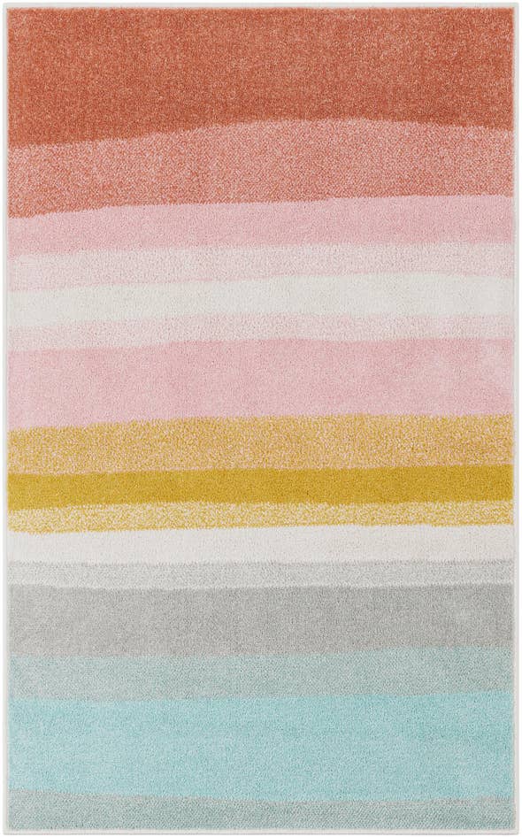 Detail image of 3' 3 x 5' 3 Rainbow Stripes Whimsy Kids Rug
