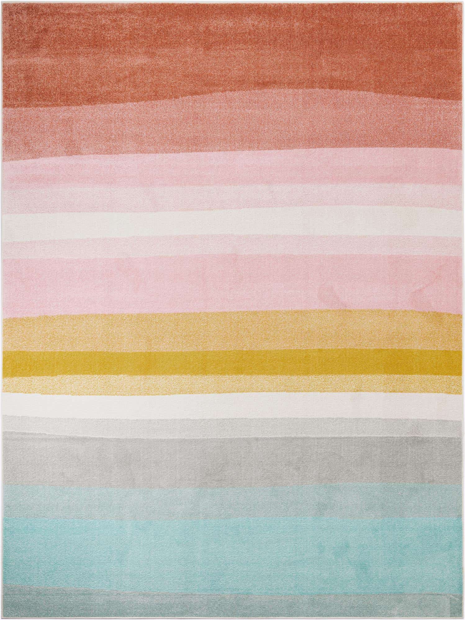 9' x 12' Rainbow Stripes Whimsy Kids Rug