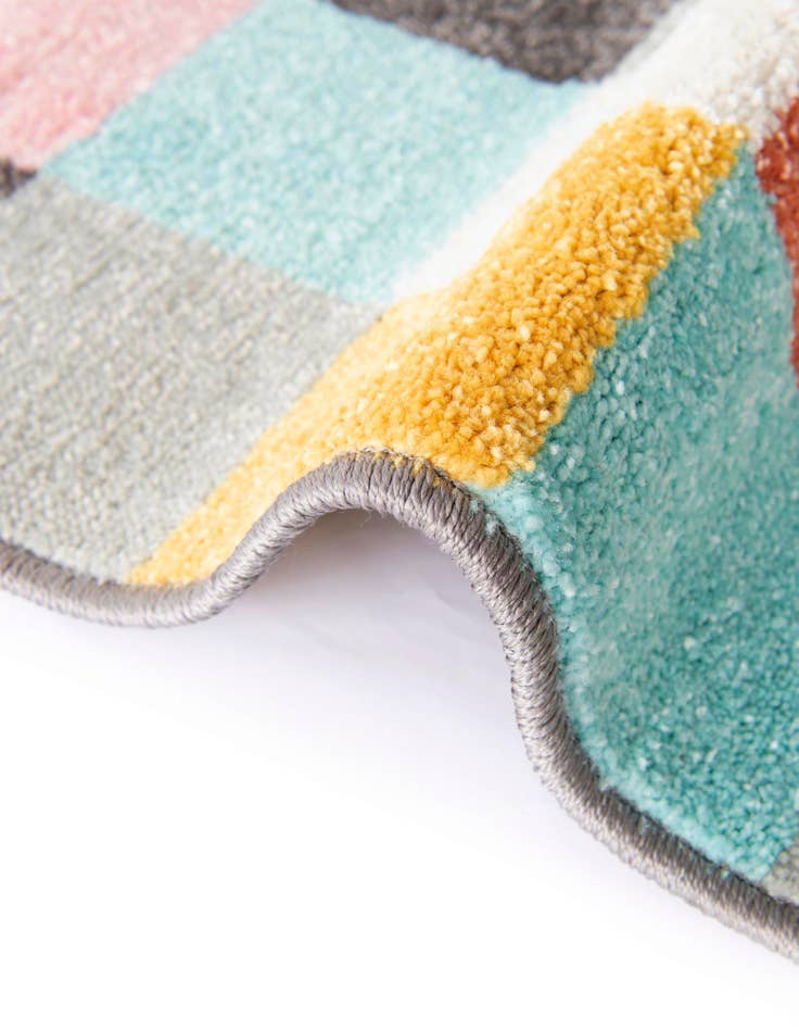 Detail image of 2' 2 x 2' 11 Checkered Whimsy Kids Rug