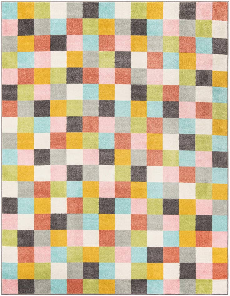 Detail image of 7' 10 x 10' Checkered Whimsy Kids Rug