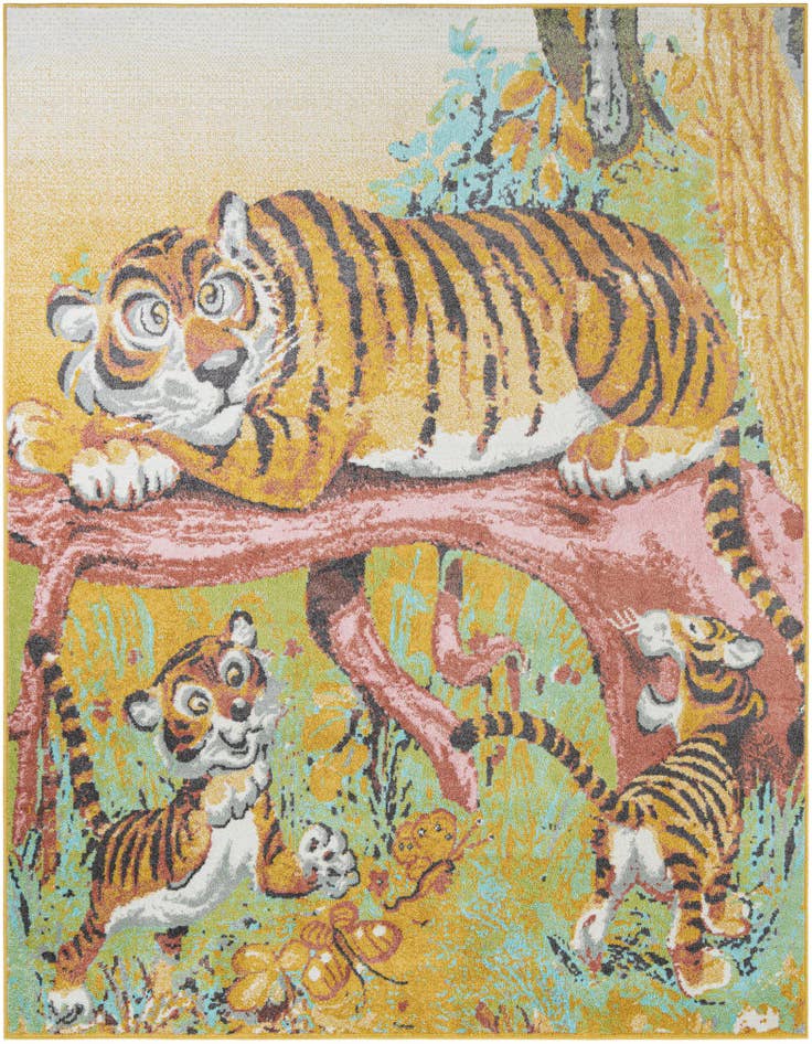 Detail image of 7' 10 x 10' Tiger Whimsy Kids Rug