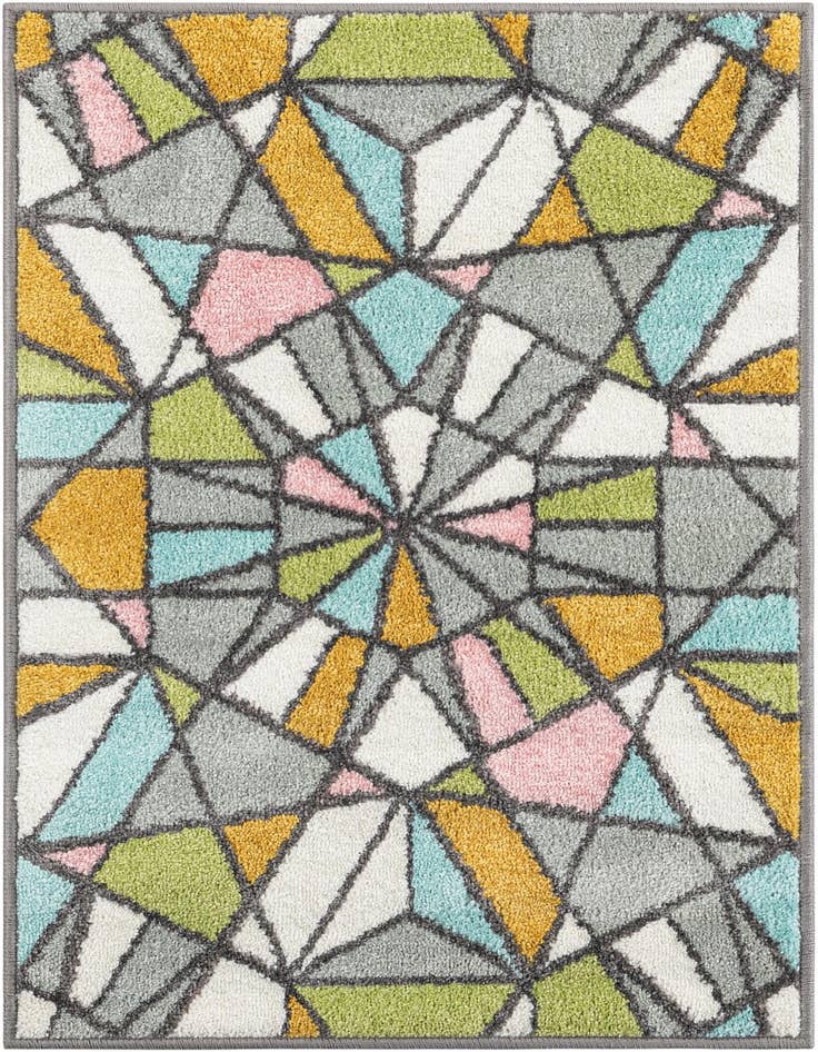 Detail image of 2' 2 x 3' 1 Stained Glass Whimsy Kids Rug