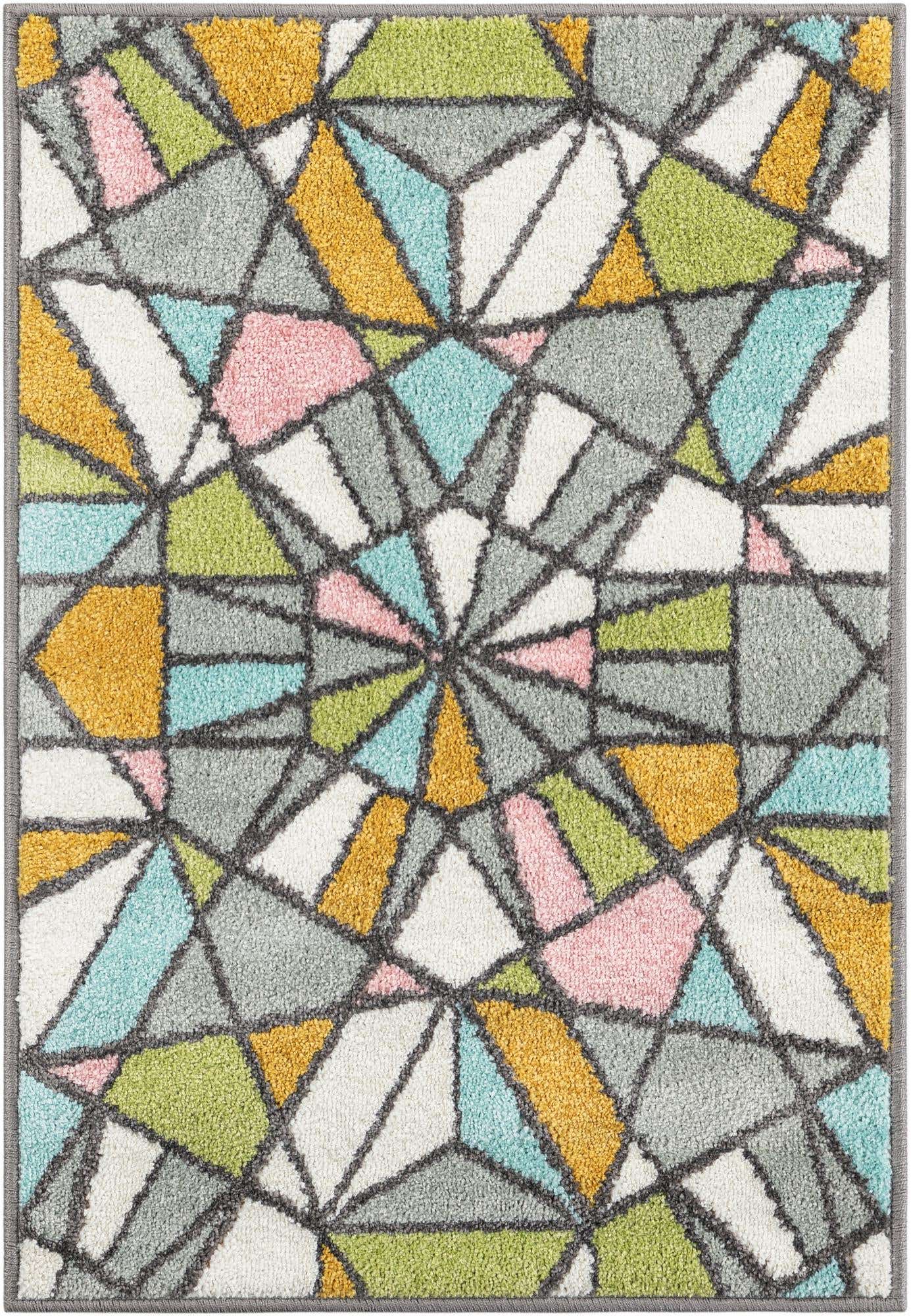 2' 2 x 3' 1 Stained Glass Whimsy Kids Rug