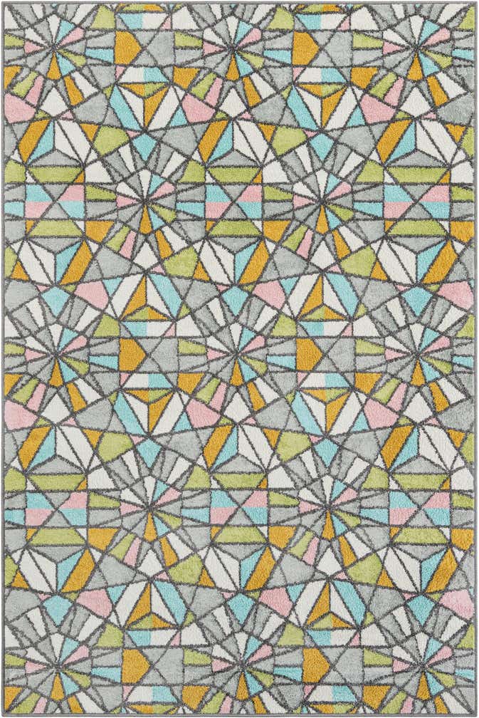 5' 3 x 8' Stained Glass Whimsy Kids Rug