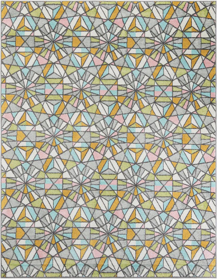 Detail image of 7' 10 x 10' Stained Glass Whimsy Kids Rug