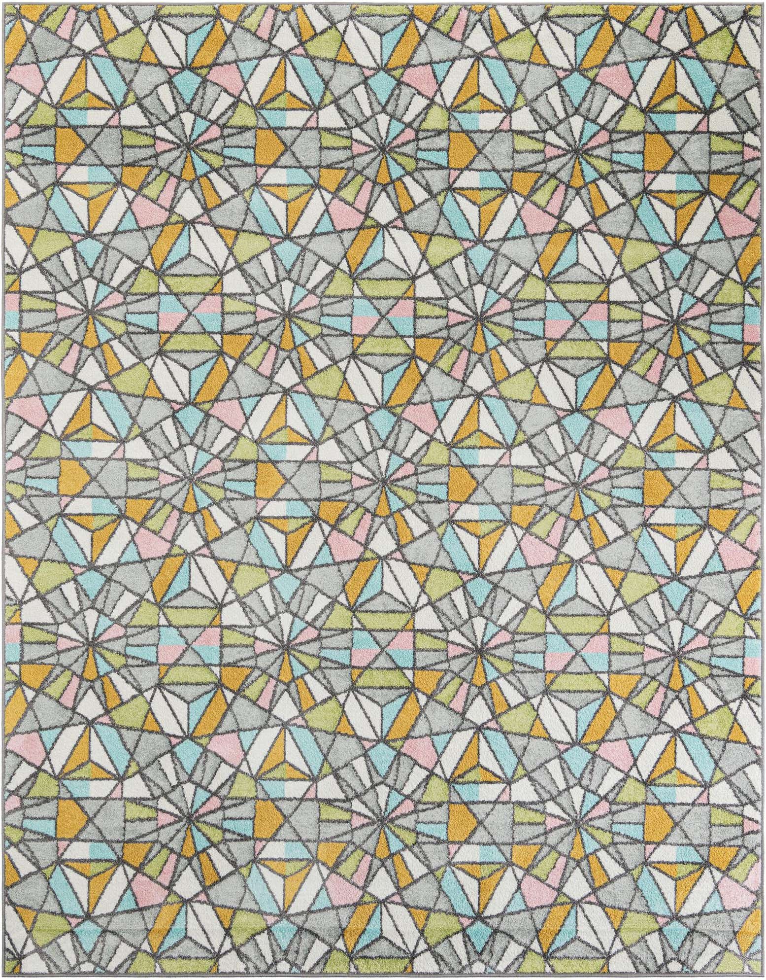 7' 10 x 10' Stained Glass Whimsy Kids Rug