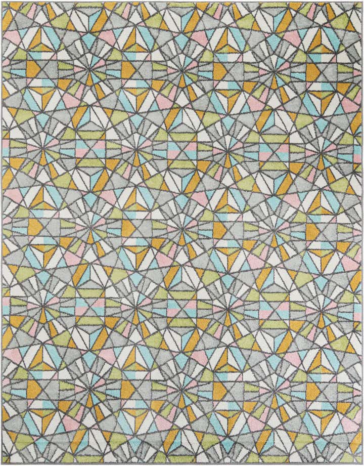 7' 10 x 10' Stained Glass Whimsy Kids Rug