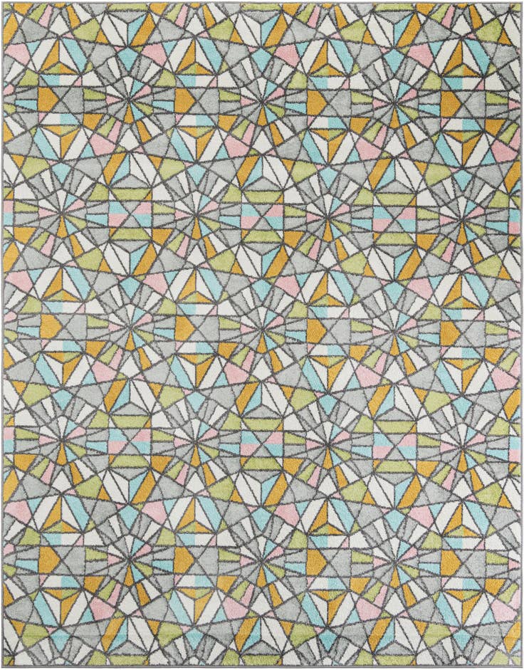 Detail image of 7' 10 x 10' Stained Glass Whimsy Kids Rug