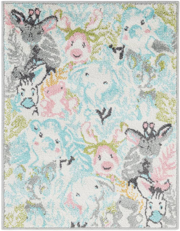 Detail image of 2' 2 x 3' Animals Whimsy Kids Rug