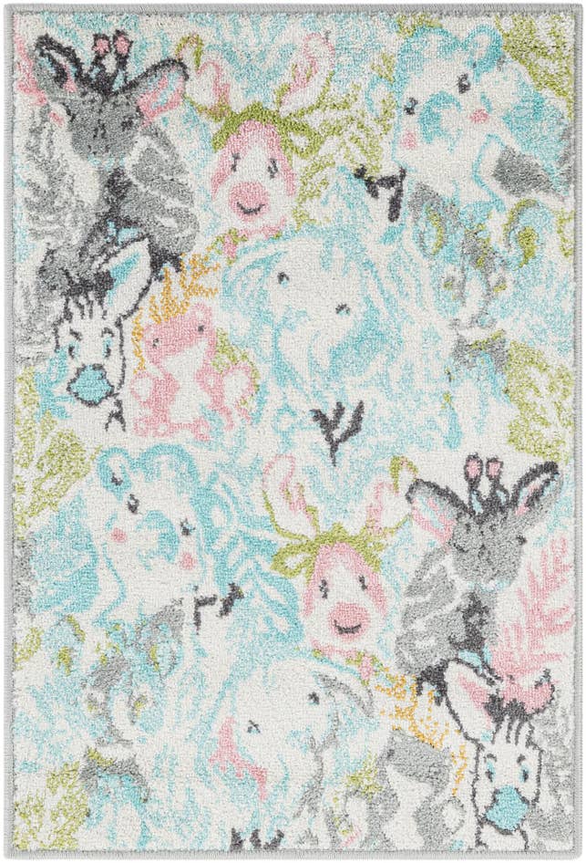 Detail image of 2' 2 x 3' Animals Whimsy Kids Rug