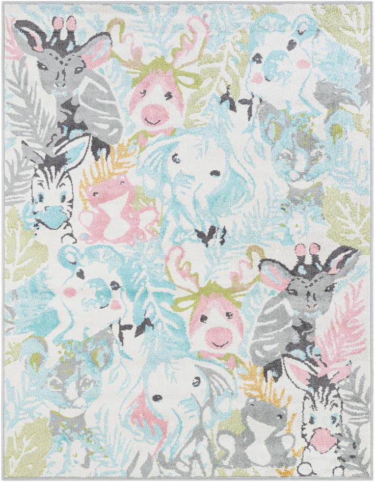 Detail image of 5' 3 x 8' Animals Whimsy Kids Rug