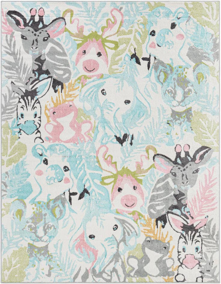 Detail image of 7' 10 x 10' Animals Whimsy Kids Rug