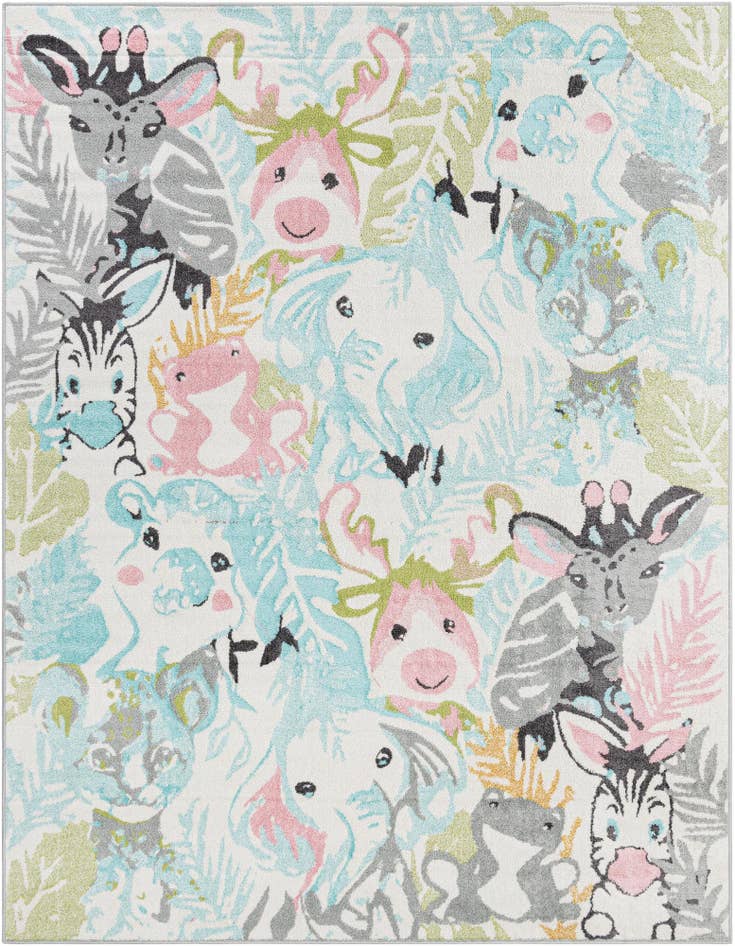 Detail image of 7' 10 x 10' Animals Whimsy Kids Rug