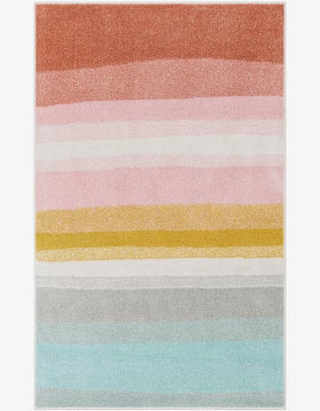 3' 3 x 5' 3 Rainbow Stripes Whimsy Kids Rug