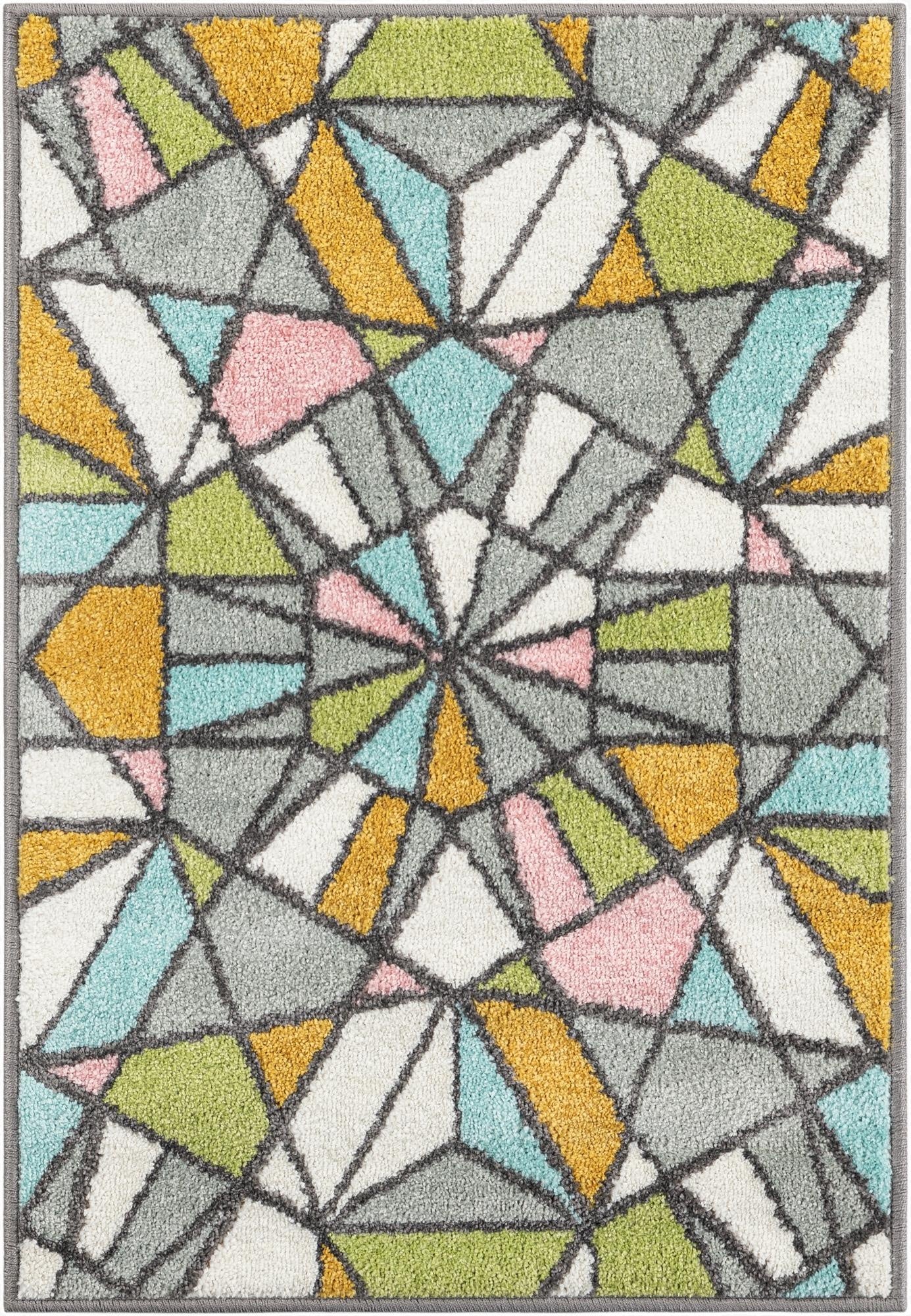 2' 2 x 3' 1 Stained Glass Whimsy Kids Rug