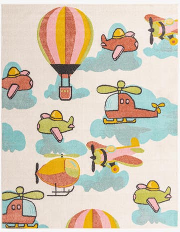 Airplanes Whimsy Kids Rug