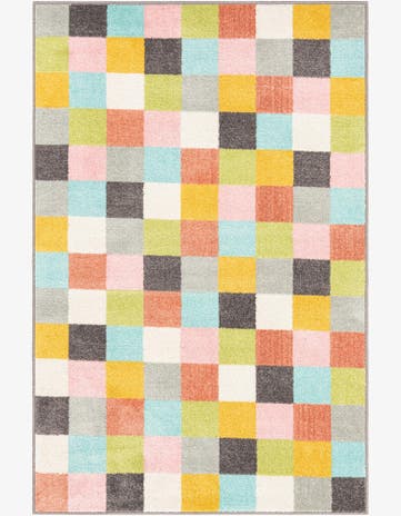3' 11 x 5' 11 Checkered Whimsy Kids Rug