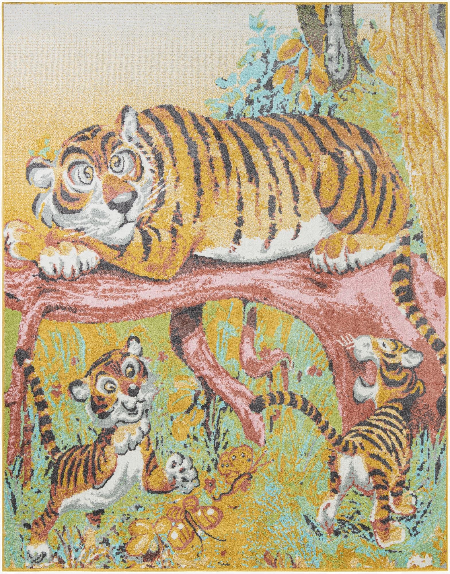7' 10 x 10' Tiger Whimsy Kids Rug
