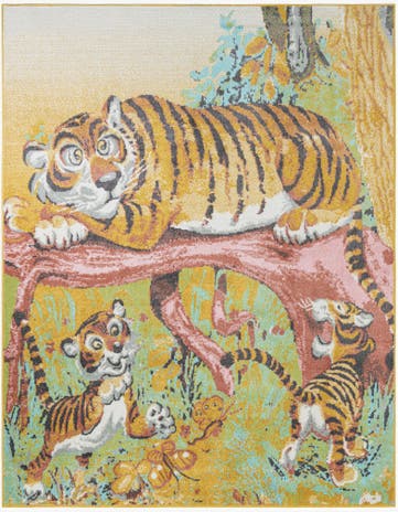 7' 10 x 10' Tiger Whimsy Kids Rug