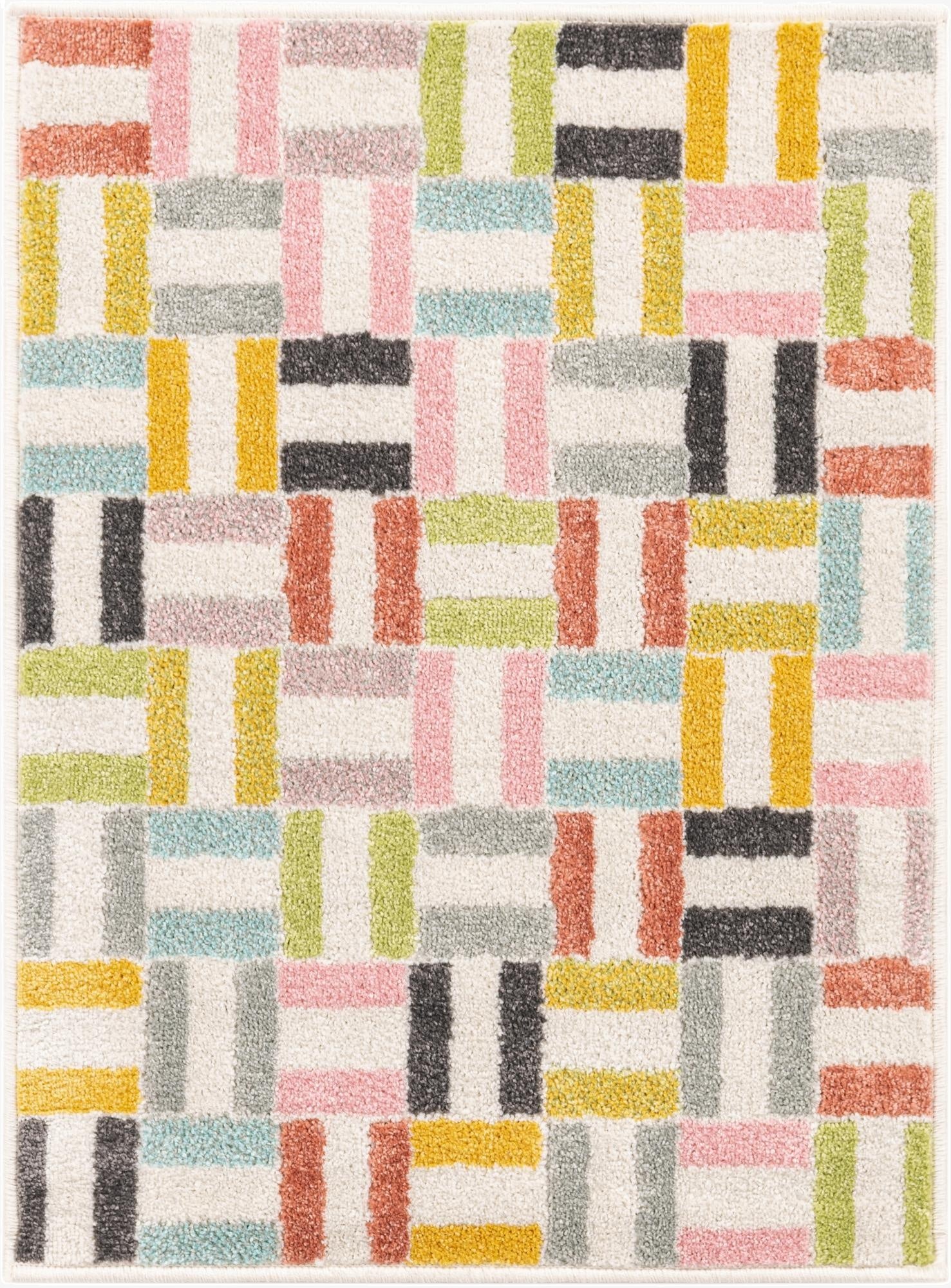 2' 2 x 3' Checkered Whimsy Kids Rug