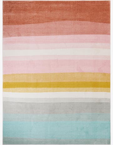 Rainbow Stripes Whimsy Kids Rug