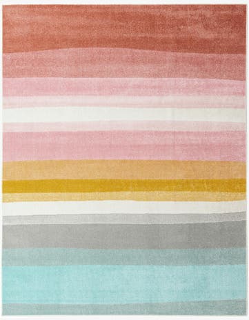 7' 10 x 10' Rainbow Stripes Whimsy Kids Rug