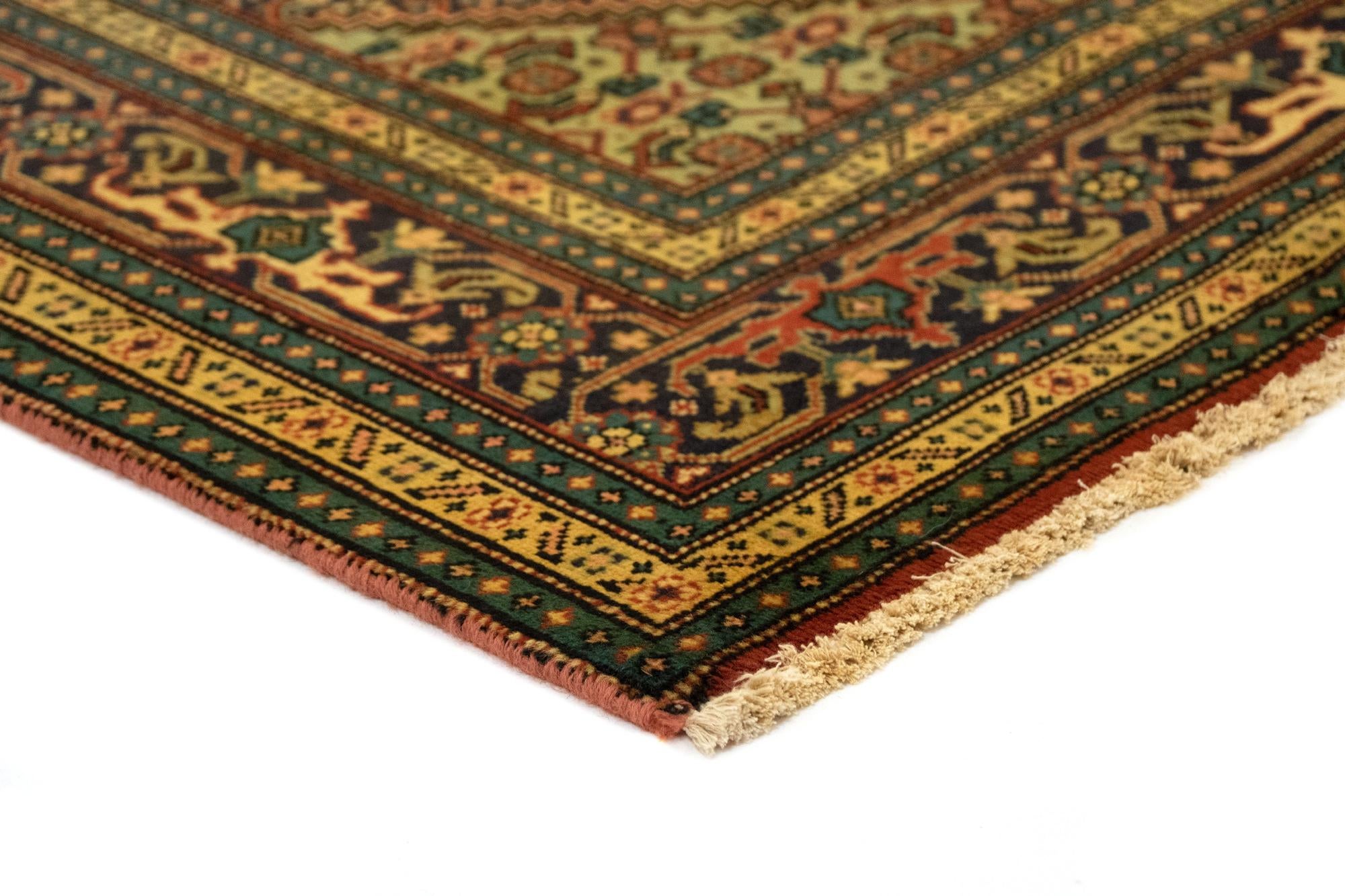 6' 3 x 9' 3 Hand Knotted Yazd Persian Wool Rug