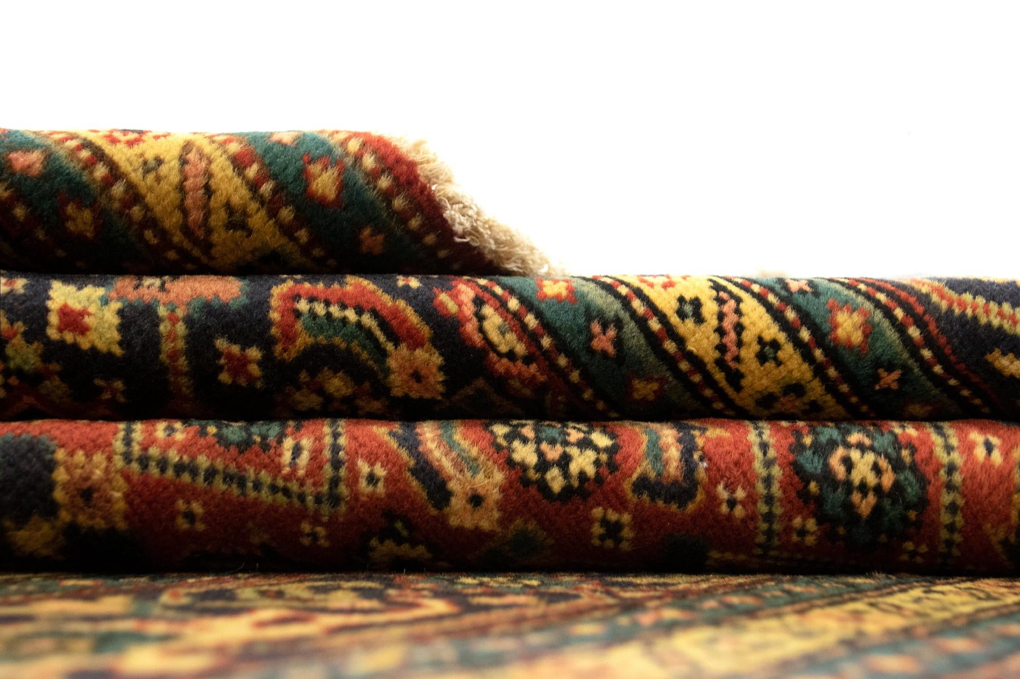 6' 3 x 9' 3 Hand Knotted Yazd Persian Wool Rug