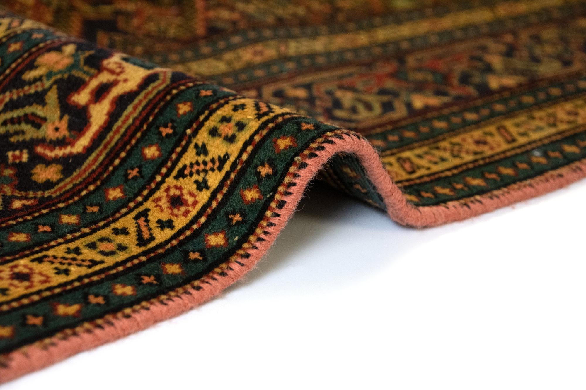 6' 3 x 9' 3 Hand Knotted Yazd Persian Wool Rug
