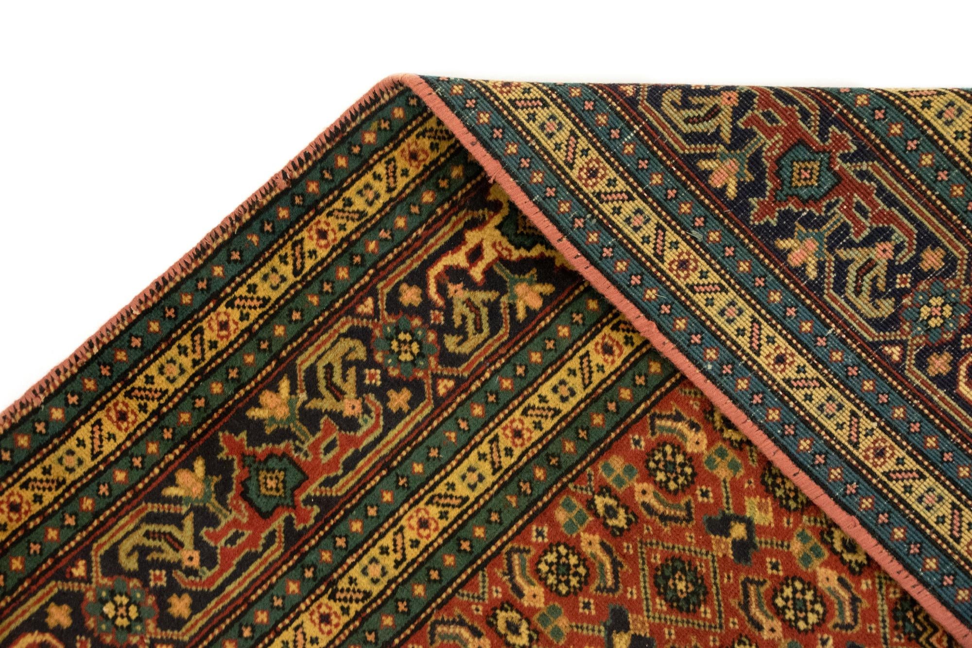 6' 3 x 9' 3 Hand Knotted Yazd Persian Wool Rug