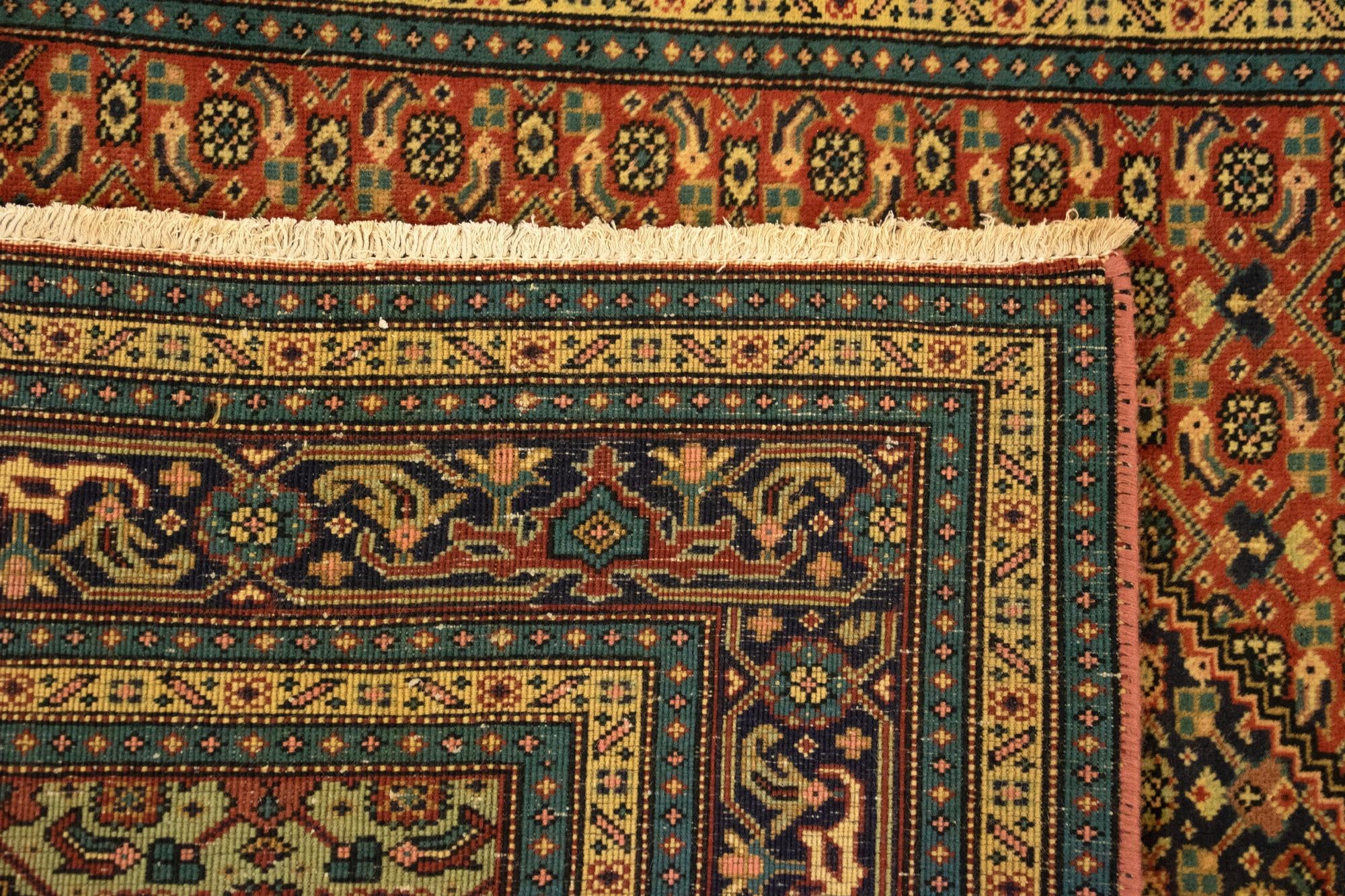 6' 3 x 9' 3 Hand Knotted Yazd Persian Wool Rug