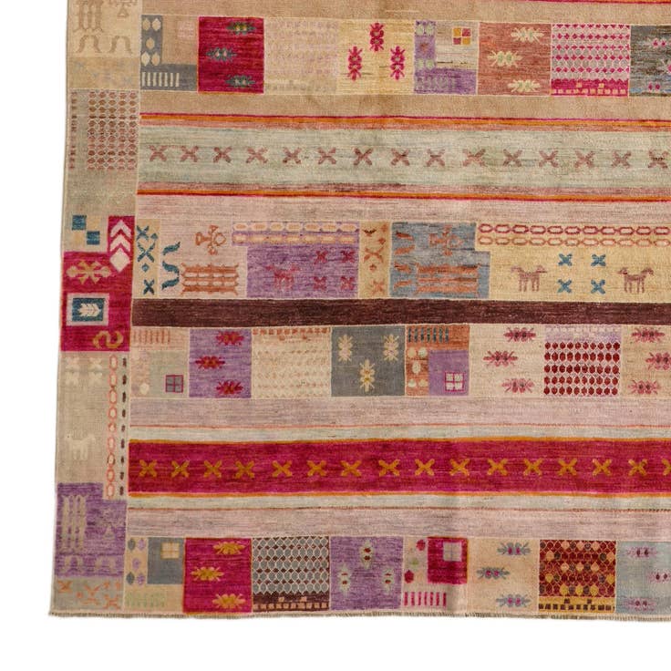 Detail image of 9' 3 x 12' 4 Hand Knotted Ziegler Modern Rug