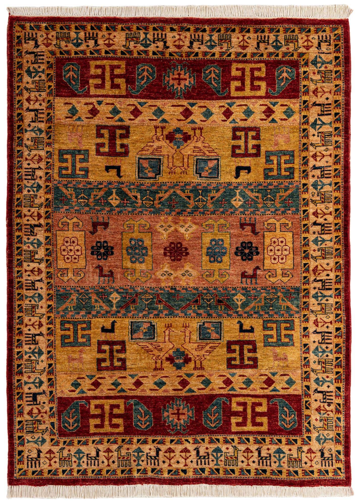 5' 1 x 6' 10 Hand Knotted Ziegler Wool Rug