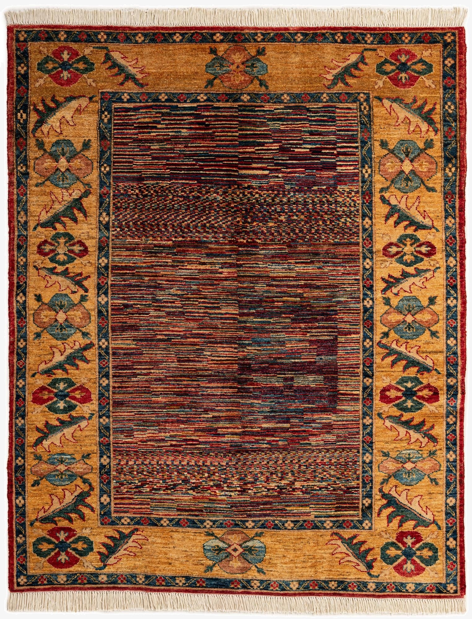 4' 11 x 6' 1  Hand Knotted Ziegler Wool Rug