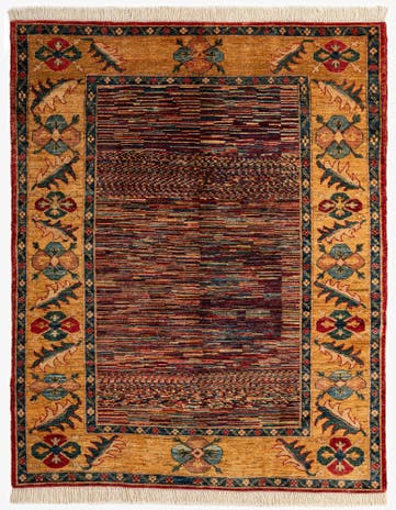 4' 11 x 6' 1 Hand Knotted Ziegler Wool Rug