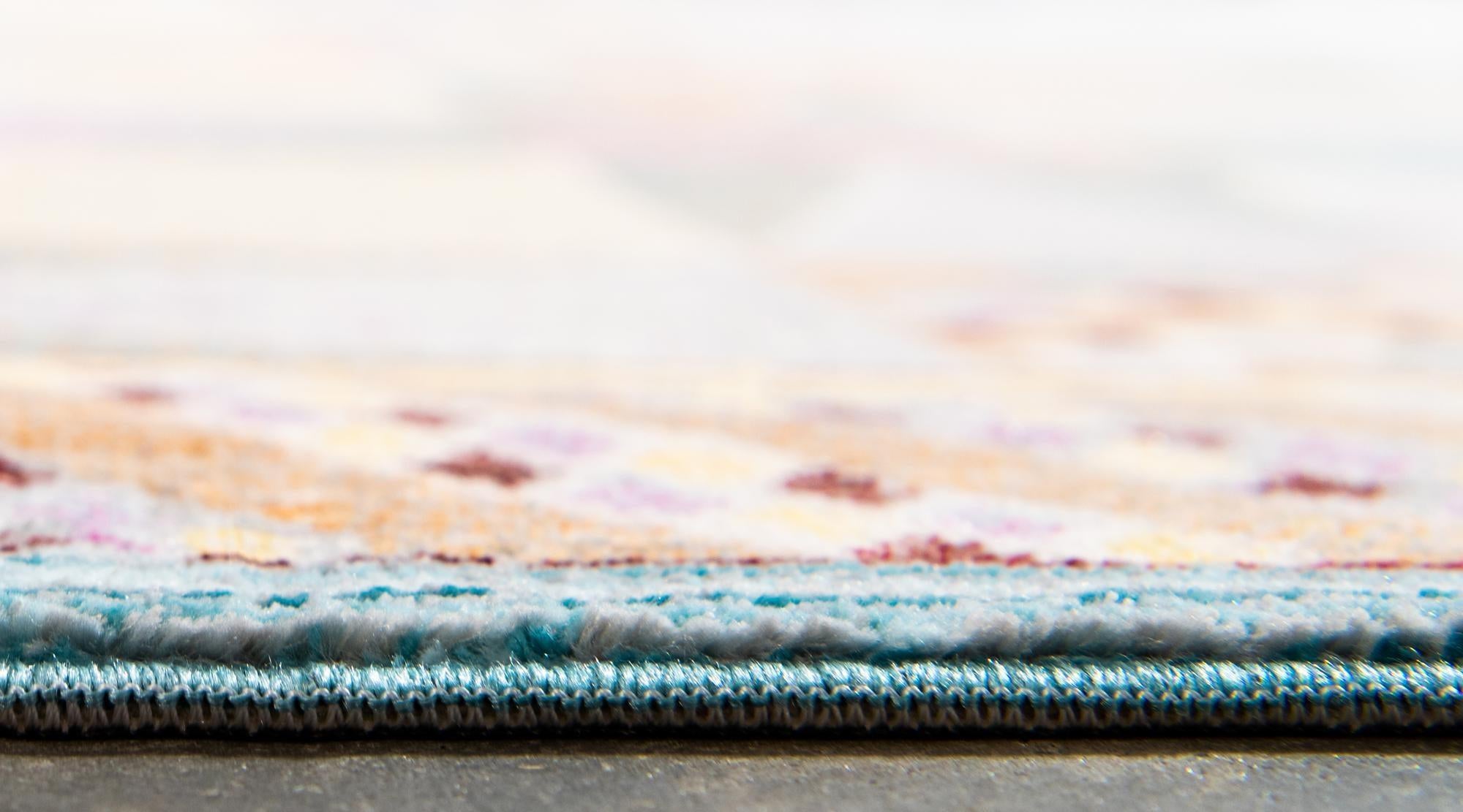 6' x 6' Aqua Round Rug