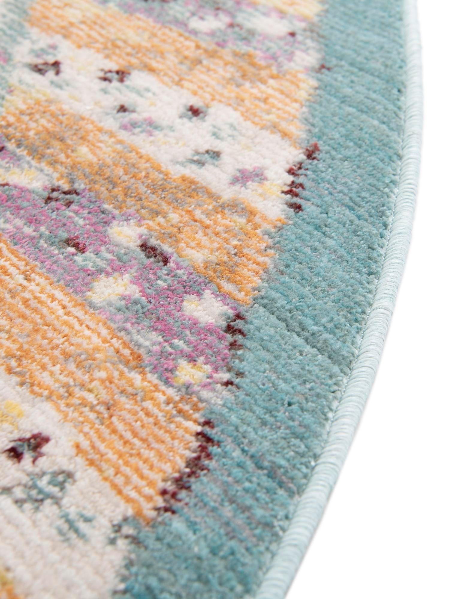 6' x 6' Aqua Round Rug