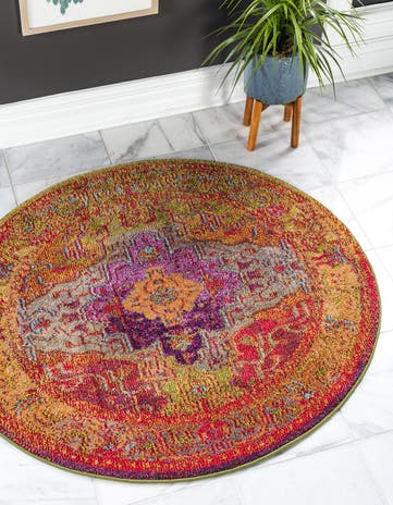 4' x 4' Washable Arte Round Rug