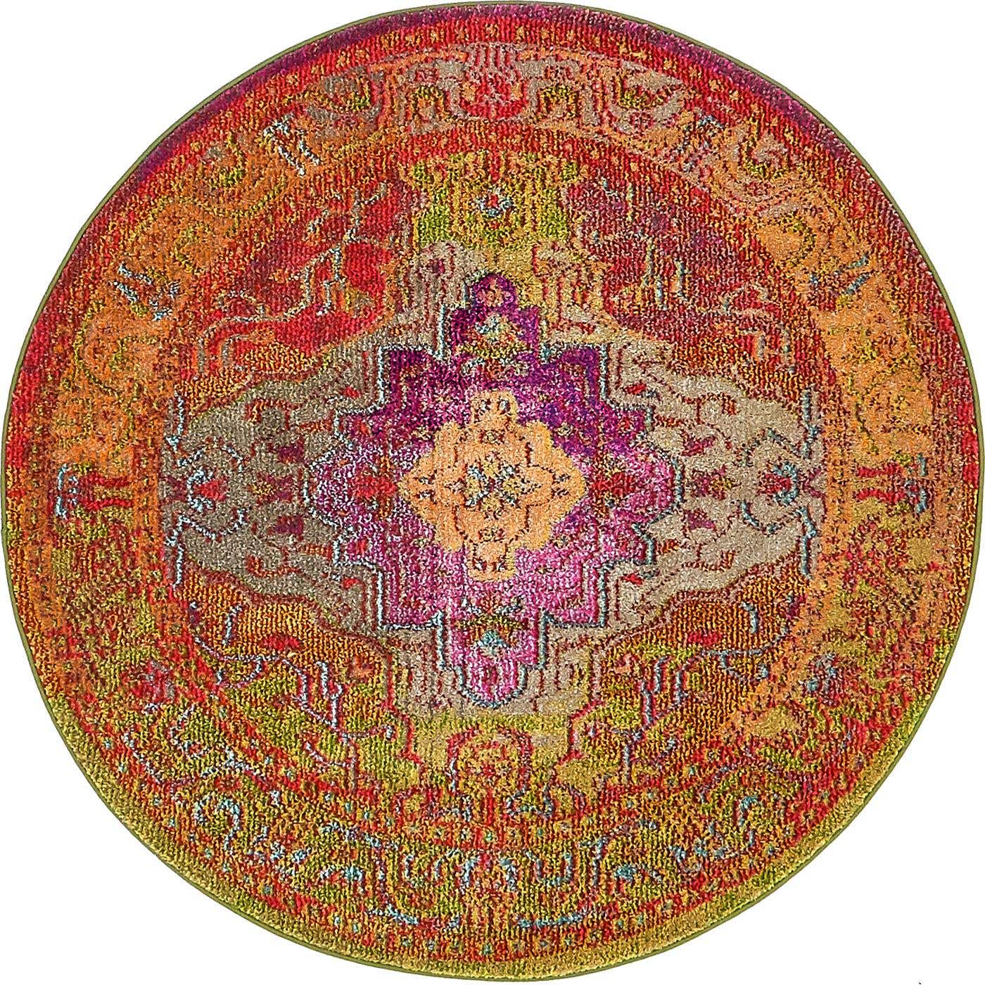 4' x 4' Washable Arte Round Rug