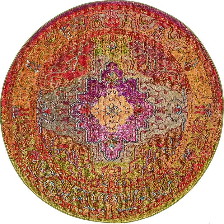 4' x 4' Washable Arte Round Rug