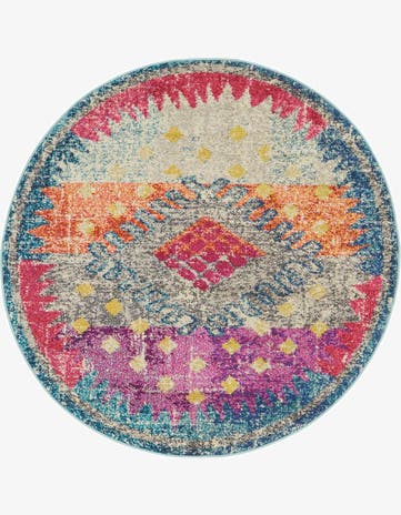 4' x 4' Washable Arte Round Rug